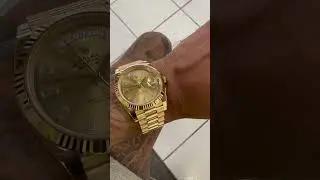 Rolex Day Date 40 with a Champagne dial and Baguettes #rolex #daydate #228238 #presidential #gold