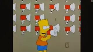 Os simpsons Bart usando vários megafone. em Português Brasil 
