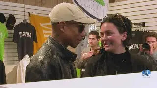 Pharrell Williams meets fans at VB pop-up shop