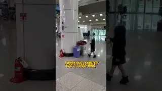 Clear trash bins in south korea Yangyang Airport #cleartrashbin #yangyangairport #winterinkorea