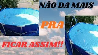 A piscina só tá me dando trabalho, então resolvi dar jeito nela.  #picina #trabalho #irritado 