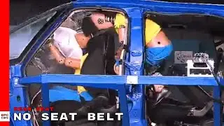 Passengers With No Seat Belt in Rear Seats Crash Test