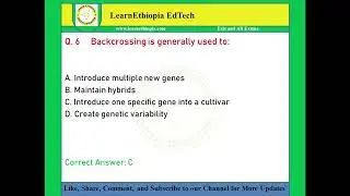 Plant Breeding | Model Exit Exam Questions for Plant Science Exit Exam