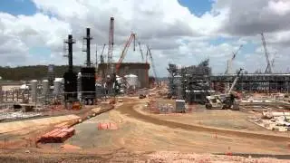 Constructing the first of two LNG tanks