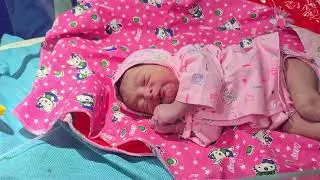 cute newborn baby crying after birth Medium size 