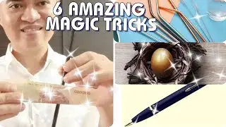 ​How To Do 6 AMAZING Magic Tricks: Pen, Straw, Money, Egg, Tissue & String