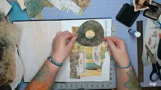 Collage Engelschar collagebook angel flock gelliprint gelatineplate art monoprint mix media