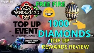 free fire wonderland top up event 1000 diamonds rewards review