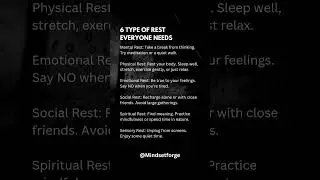 6 type of rest everyone needs... #mindset #forge