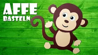 🐒 h&auml;ngender Affe basteln aus Papier - paper monkey DIY craft [4K]