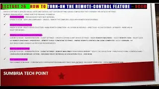 Lecture 26   How to Turn on the Remote Control Feature – SCCM