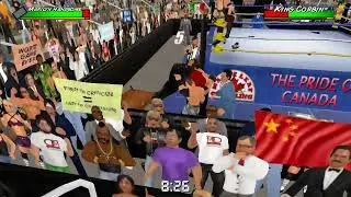 King Corbin being thrown around