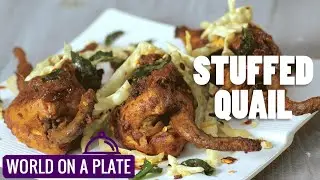 How to make  Stuffed Quail | Stuffed quail with onions, eggs and masala | World on a Plate