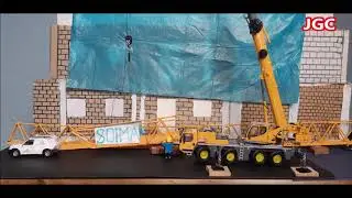 Stop Motion 1:50 SOIMA Tower Crane disassembly / LIEBHERR LTM 1090 4.2