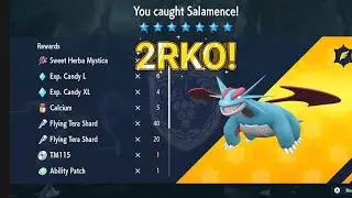 7 star mighty Salamence tera raid 2RKO with Miraidon and 2 Maushold in Pokemon Scarlet and Violet