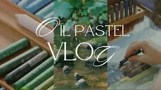 Black Forest Trip 🌲 | Landscape Painting Process & Sealing Oil Pastel Artwork | Calm Art Vlog ✨