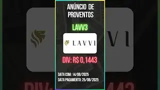 An&uacute;ncio de Proventos - LAVV3 - LAVVI