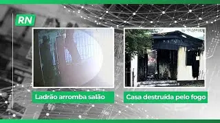 Ladrão arromba salão | Casa destruída pelo fogo