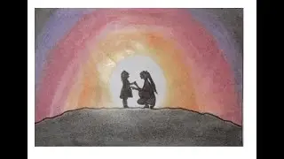 How to make beautiful painting with crayon colors.