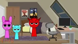 Black Destroys Living Room Grounded #raddy #black #sprunki #incredibox #animation #funny