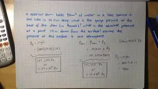Pressure in a Lake ~ Physics Gauge, Absolute, and Atmospheric Pressure ProblemPressure