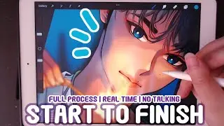 START TO FINISH | Full Drawing Process! Real Time and No Talking