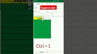 Format text as a superscript | Excel shortcut