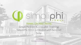 SimpliPhi Elite IQ Installer Training: Battery 101 Co-hosted by Sentinel Solar