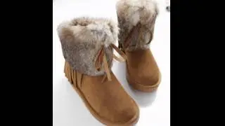 Rabbit fur fringed boots.avi