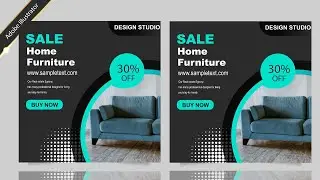 Professional Furniture Banner Design in Adobe Illustrator 2023 | Banner Design Tutorial @GFXMentor