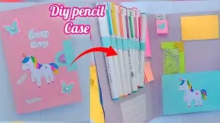 How to make pencil case | easy school crafts/ school supplies| geometry box | pencil box making