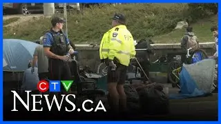 Crews work to dismantle homeless encampment in Barrie after state of emergency declared