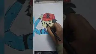 colouring part and last part of ash ketchum drawing#pokemon #Pok&eacute;monart