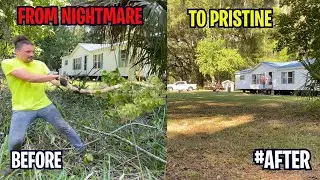 NOBODY would mow this NIGHTMARE of a yard for this KIND lady SO I DID FOR FREE!!! CRAZY MAKEOVER