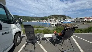 13-6-25 Overzicht van de camperplaats in Flekkefjord Noorwegen