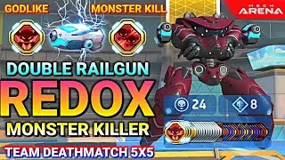 Redox And Double Railgun - Monster Kill, Godlike⚡Mech Arena Robot Showdown - 5x5 Team Deathmatch