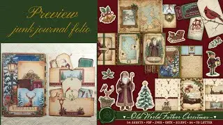 Preview : Old World Father Christmas junk journal folio flip through
