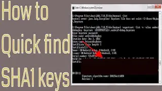 sha1 | debug keystore | find sha1 keystore in few minutes | how to get sha1 certificate fingerprint