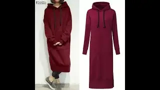 Zanzea Long Sweatshirt Hoodie dress fleece plus size Aliexpress unpackaging