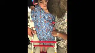 Jerry Jr. doing physical therapy, while in the hospital at UMC