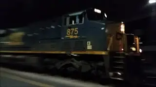 [CSXT]875 GE ES44AH,GE ES44AH Leads Q140-3 NB Through Fay NC With Good Size Train & Nice Horn