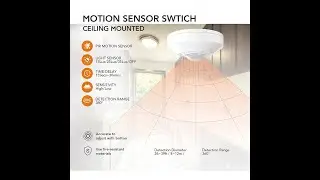 RZ036-5A delay time adjustable 360 angle detector PIR surface ceiling mounted motion sensor switch