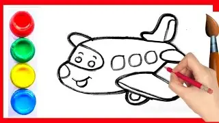 Aroplane Drawing For Kids । जहाज का चित्र । Kids painting video । Toddlers । #aroplane 