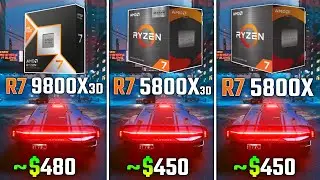 RYZEN 7 9800X3D vs RYZEN 7 5800X3D vs RYZEN 7 5800X | Test in 6 Games