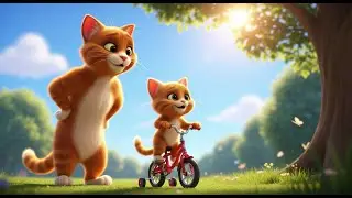 Котенок учится ездить верхом 🚲 | Трогательная история о мужестве #fyp #video #viral #cat