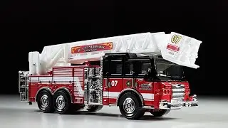 Matchbox Premium Review: WORKING RIGS, PIERCE VELOCITY AERIAL PLATFORM FIRE TRUCK | with Stop Motion