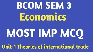 #1 bcom sem 3 | economics| MCQ | unit 1 | gujarat university 2022-23| 10 marks |