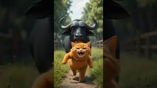 Ai Orange Cat&rsquo;s Donut Prank on Buffalo 🍩 | Funniest Animal Short Ever 😹🔥 #Shorts #aicat #cat