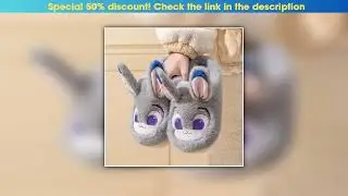 First Look Disney Zootopia Judy Couple Slippers Winter, Plush Warm House Shoes with Non-Slip Sole,&bull;