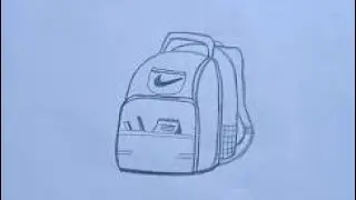 How to draw the easy school backpack drawing | Draw easy school bag ||